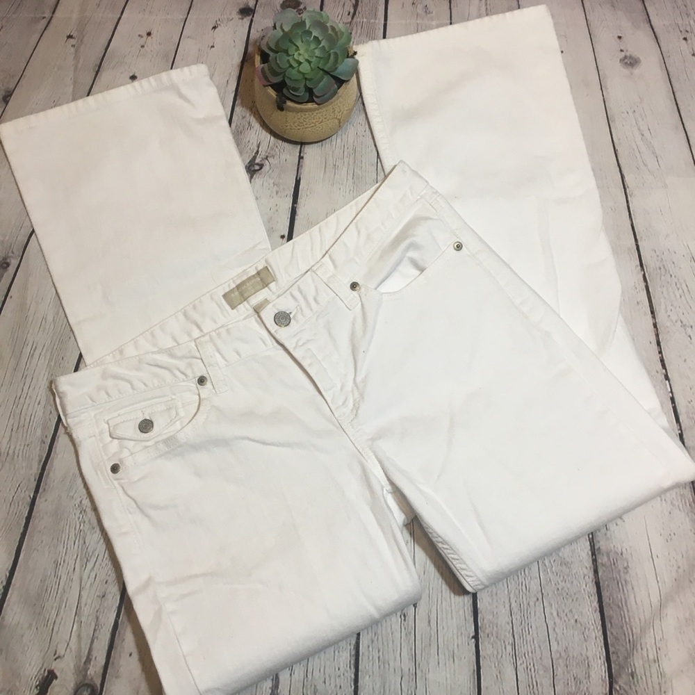 Banana Republic white straight leg denim jeans